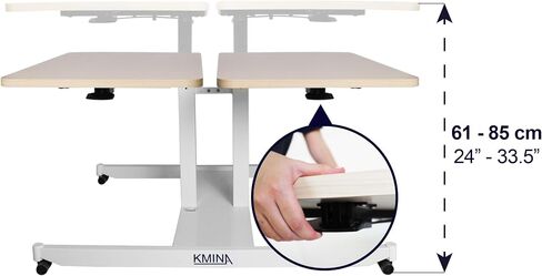 KMINA - Overbed Table with Wheels Adjustable Height, Hospital Bed Table, Tilt Top Bedside Table with Wheels, Hospital Table Over Bed for Home Use, Medical Over Bed Table, Black Rolling Table for Bed in Saudi Arabia