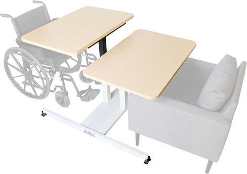 KMINA - Overbed Table with Wheels Adjustable Height, Hospital Bed Table, Tilt Top Bedside Table with Wheels, Hospital Table Over Bed for Home Use, Medical Over Bed Table, Black Rolling Table for Bed in Saudi Arabia
