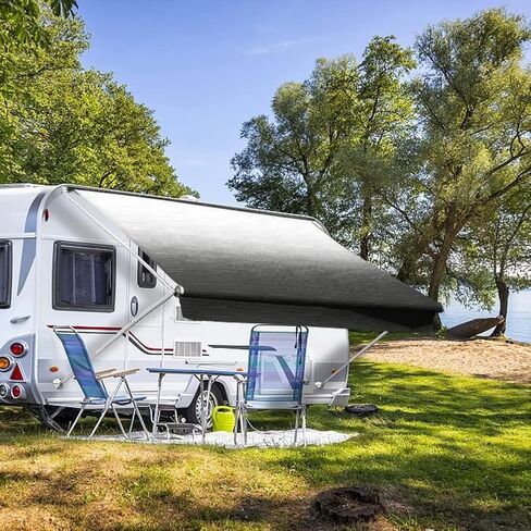 RV Awning Camper Awning Awning Placension ، استبدال النسيج RV Highted RV ، لجميع العلامات التجارية ، مقطورة ، مظلات متنقل ، 008،10 قدم (Fabric9'2) in Saudi Arabia