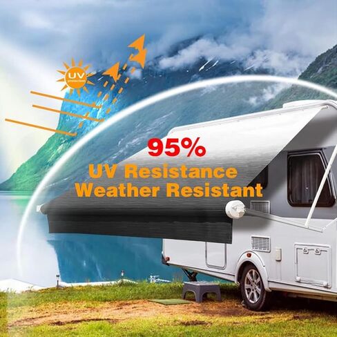 RV Awning Camper Awning Awning Placension ، استبدال النسيج RV Highted RV ، لجميع العلامات التجارية ، مقطورة ، مظلات متنقل ، 008،10 قدم (Fabric9'2) in Saudi Arabia