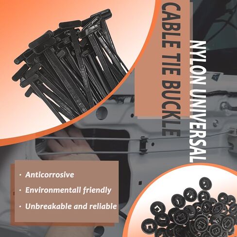100pcs Nylon Universal Cable Tie Buckle,Nylon Universal Cable Ties buckle,Cable Tie Buckle,Zip Ties,UV Resistant Zipties for Car Daily Auto Fixing (50) in Saudi Arabia