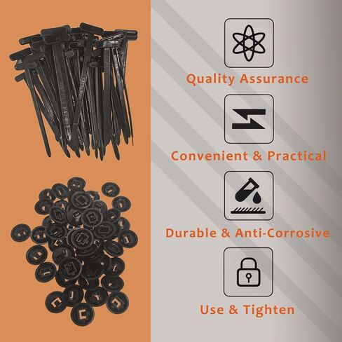 100pcs Nylon Universal Cable Tie Buckle,Nylon Universal Cable Ties buckle,Cable Tie Buckle,Zip Ties,UV Resistant Zipties for Car Daily Auto Fixing (50) in Saudi Arabia