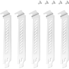 PCI Slot Cover with Screws for Computer PC Case Accessories, 5Pcs Hard Steel PCI Slot Covers Dust Filter Bracket Expansion Blank Plate Vented and Dustproof (120 * 20mm, White, 5Pack) in Saudi Arabia