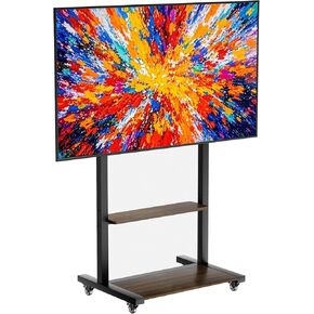 unho Rolling TV Cart Rolling TV Stand with Wheels for 40 55 65 75 85 100Inch LCD LED Flat up to 220 lbs, Max VESA800x600 mm Heavy Duty Portable Floor TV Stand Large Base Trolley Height Adjustable in Saudi Arabia