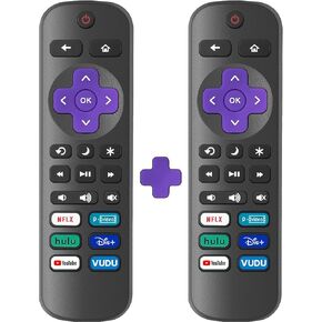 2 حزمة استبدال التحكم عن بُعد فقط لتلفزيون Roku ، المتوافق مع TCL Roku/Hisense Roku/Onn Roku Series Series Series (وليس لعصا Roku أو Box أو Speaker) in Kuwait