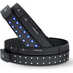 Colorway Led Running Belt – Day & Night Adjustable Waist Pack, Removable Light Strip, 3 Pouches for All Essentials, Reflective Running Gear for Men & Women (Rechargeable, Machine Washable) in Saudi Arabia