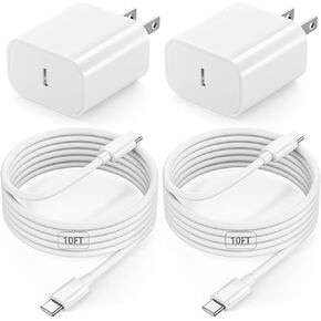 سلك شاحن سريع 10 قدمًا ، 2Pack 20W USB C ، شاحن سريع مع كابل شحن طويل 10 أقدام لجيل iPad 10/11 (A16) ، iPad Pro 13/12.9/11 Inch ، iPad Air 11/13 Inch/4th/5th ، iPad Mini in Kuwait