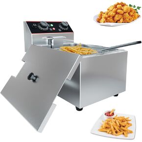 Commercial Deep Fryer with Basket, 11.55 QT/11 L Stainless Steel Electric Countertop Fryer with Temperature Control for Restaurant and Home Use, 1500 W in Kuwait