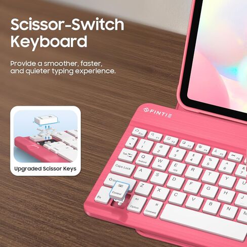 Fintie Backlit Keyboard Case for iPad (A16) 11th Generation 11 Inch 2025, iPad 10th Generation 10.9 Inch 2022 - Soft TPU Cover with 7 Color Backlight Detachable Bluetooth Keyboard, Pink in Saudi Arabia