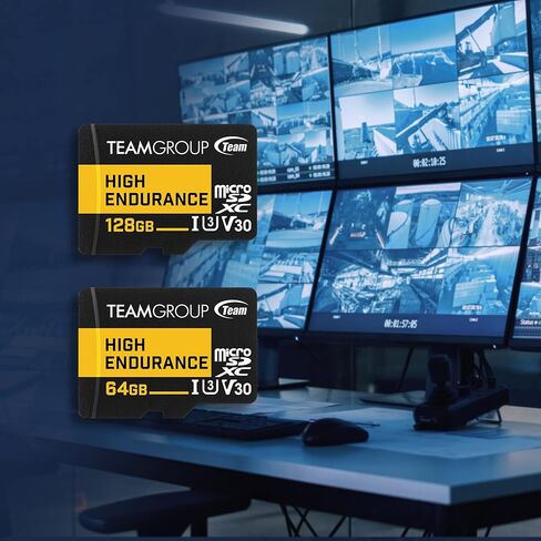 TEAMGROUP HIGH Endurance 128GB 5 Pack Micro SDXC UHS-I U3 V30 100MB/s Designed for Monitoring Stable Durable Long Lasting Flash Memory Card Security Camera 4K&Full HD Video Recording THUSDX128GIV3068 in Saudi Arabia