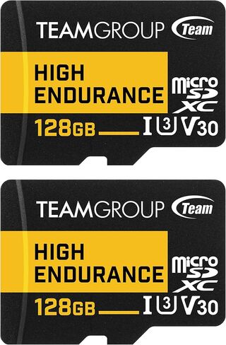 TEAMGROUP HIGH Endurance 128GB 5 Pack Micro SDXC UHS-I U3 V30 100MB/s Designed for Monitoring Stable Durable Long Lasting Flash Memory Card Security Camera 4K&Full HD Video Recording THUSDX128GIV3068 in Saudi Arabia
