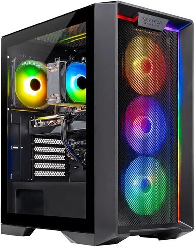 Skytech Gaming Azure 3 Desktop PC ، Intel I7 14700F 2.1 GHz (5.3GHz) ، NVIDIA RTX 5060 ، 1TB NVME SSD ، 32GB DDR5 RAM 6000 RGB ، 850W GOLD ATX 3 PSU ، 360MM ARGB AIO ، WI-FI ، WIN 11 in Saudi Arabia