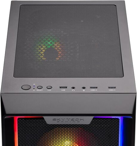 Skytech Gaming Azure 3 Desktop PC ، Intel I7 14700F 2.1 GHz (5.3GHz) ، NVIDIA RTX 5060 ، 1TB NVME SSD ، 32GB DDR5 RAM 6000 RGB ، 850W GOLD ATX 3 PSU ، 360MM ARGB AIO ، WI-FI ، WIN 11 in Saudi Arabia