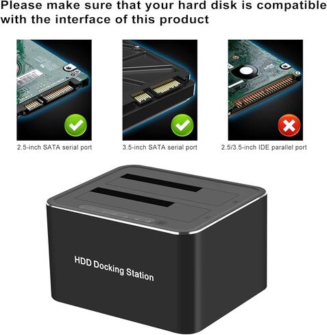 120 سم USB 3.0 إلى محطة دفن محرك الأقراص الصلبة المضادة للانزلاق المزدوجة لـ 2.5/3.5 بوصة HDD SSD DUPLICATOR/OFFLINE in Kuwait