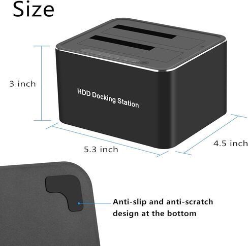 120 سم USB 3.0 إلى محطة دفن محرك الأقراص الصلبة المضادة للانزلاق المزدوجة لـ 2.5/3.5 بوصة HDD SSD DUPLICATOR/OFFLINE in Kuwait