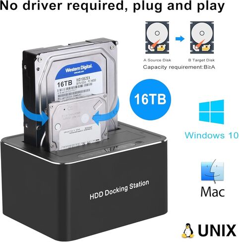 120 سم USB 3.0 إلى محطة دفن محرك الأقراص الصلبة المضادة للانزلاق المزدوجة لـ 2.5/3.5 بوصة HDD SSD DUPLICATOR/OFFLINE in Kuwait