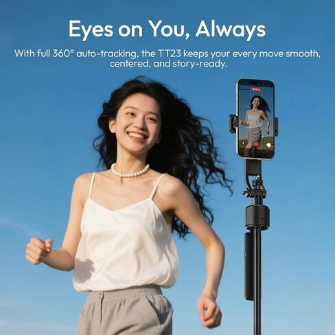 Ulanzi TT23 64 "ترايبود تتبع الوجه التلقائي لأجهزة iPhone/Android مع عصا شخصية متناورة بزاوية 360 درجة تتبع حركتك ، ترايبود التعرف على الوجه لـ iPhone/Android/Camera in Saudi Arabia