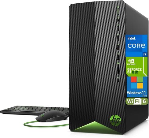 HP Pavilion Desktop Tower Computer ، Intel 8-Core I7-11700F حتى 4.9 جيجا هرتز ، 32 جيجا بايت DDR4 RAM ، 1TB PCIE SSD ، Geforce GT 610 2GB ، WIFI 6 ، Bluetooth ، RJ-45 ، Type-C ، HDMI ، KB & Mouse ، Windows 11 Pro ( in Saudi Arabia