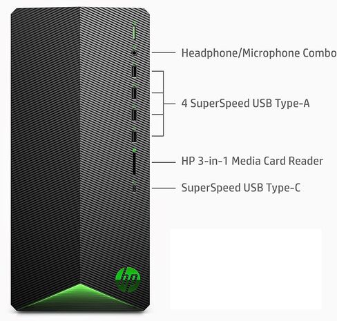 HP Pavilion Desktop Tower Computer ، Intel 8-Core I7-11700F حتى 4.9 جيجا هرتز ، 32 جيجا بايت DDR4 RAM ، 1TB PCIE SSD ، Geforce GT 610 2GB ، WIFI 6 ، Bluetooth ، RJ-45 ، Type-C ، HDMI ، KB & Mouse ، Windows 11 Pro ( in Saudi Arabia