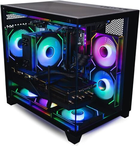 Panorama Gaming Desktop PC (NVIDIA RTX 5060 TI 8GB ، AMD RYZEN 7 5700X Processor ، 32GB DDR4 RAM ، 1TB NVME M.2 SSD ، WIFI 6E ، HDMI + DP ، Windows 11 PRO) BEST 2025 RGB prebuil in Kuwait