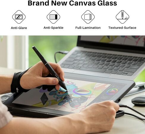 HUION Kamvas 13 (Gen 3) Drawing Tablet with Screen, 13.3-inch Full-Laminated Art Tablet with 2nd Canvas Glass, PenTech 4.0, 16384 Pen Pressure, Dual Dials, Adjustable Stand, Full-Featured Cable, Black in Saudi Arabia