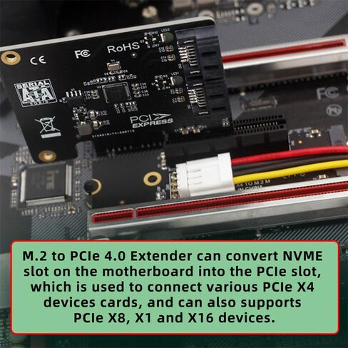 NFHK PCBA M.2 NGFF NVMe M-Key Extender to PCI-E X1 X4 X8 X16 Graphics Card Riser Adapter PCI-Express for M2 2260 2280 in Saudi Arabia
