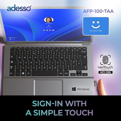 Adesso USB Photebrint Reader Windows Hello AES256 AES256 AES256 in Saudi Arabia