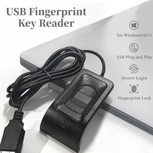 قارئ بصمات الأصابع USB لسطح المكتب ، قارئ مفتاح بصمة الكمبيوتر ، مفتاح أمان USB مع كابل تمديد للتعرف على المعايرة التلقائية ، كلمة المرور in Saudi Arabia