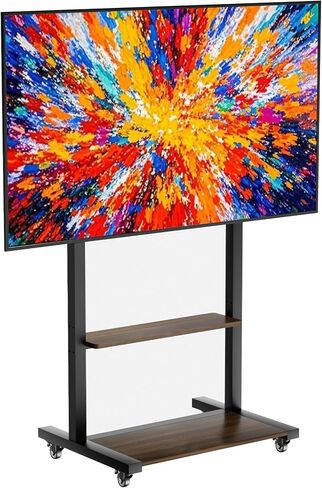 عربة تلفزيون تلفزيونية غير متداول مع عجلات لـ 40 55 65 75 85 100 بوصة LCD LED شقة تصل إلى 220 رطلاً ، MAX VESA800X600 MM in Saudi Arabia