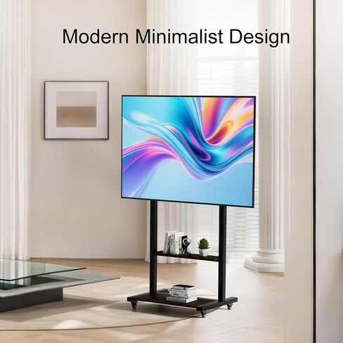 عربة تلفزيون تلفزيونية غير متداول مع عجلات لـ 40 55 65 75 85 100 بوصة LCD LED شقة تصل إلى 220 رطلاً ، MAX VESA800X600 MM in Saudi Arabia