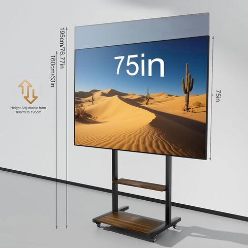 عربة تلفزيون تلفزيونية غير متداول مع عجلات لـ 40 55 65 75 85 100 بوصة LCD LED شقة تصل إلى 220 رطلاً ، MAX VESA800X600 MM in Saudi Arabia