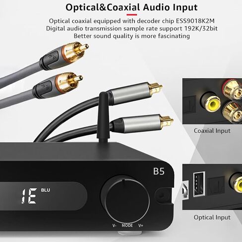 B5 2 Channel Home Audio Component Audio 150W*2 ، Mini Class D AMP مع TPA3116 ، لمكون مستقبل HIFI Home AVR ، باس ومراقبة ثلاثية in Saudi Arabia