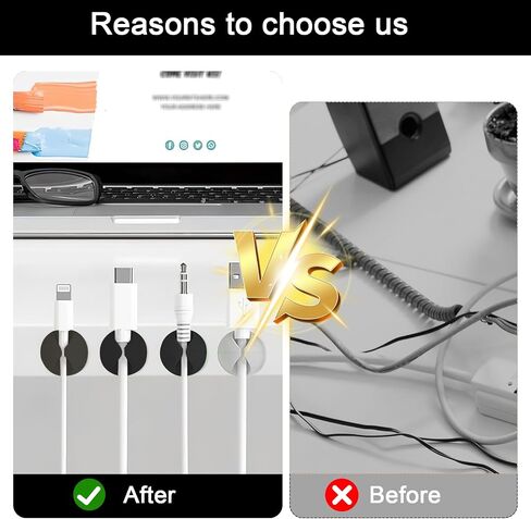 3pcs Cable Organizer Clips for Desk, Wire Management Cord Holder, Charging Cable Tidy Clips for Office, Home, and Workspace(3Black) in Saudi Arabia