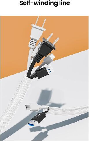 2m Cable Sleeve Cover - 19mm Diameter, Self-Closing Wire Organizer for Desk, Home, Office, and Pet Protection-White in Saudi Arabia