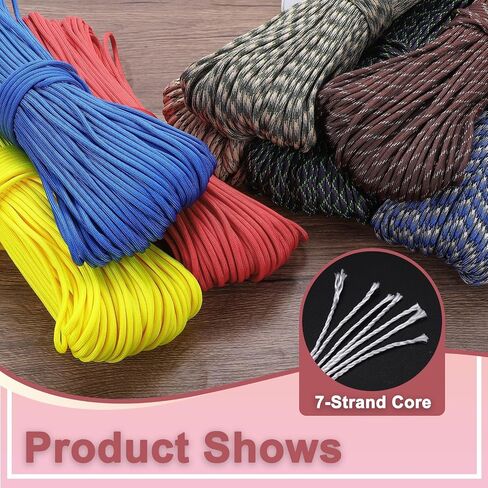 PATIKIL 550lb Paracord Rope 200ft, 4mm Tent Rope, 7-Strand Core Heavy Duty Cord for Outdoor Camping Hiking Tent Survival Utility Rope, Orange/Red/Yellow Camouflage in Saudi Arabia