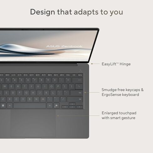 ASUS Zenbook A14; Copilot+ PC, Ultrathin Laptop, 14" WUXGA OLED, Snapdragon® X Processor, 16 GB Memory, 512GB SSD, Wi-Fi 6E, Zabriskie Beige, UX3407QA-DS52-CB in Saudi Arabia