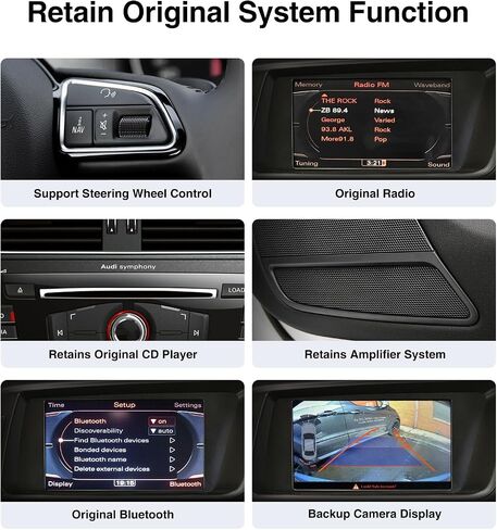 12.3 Inch CarPlay Screen for Audi Q5 SQ5 Radio (2009-2017) with Concert & Symphony (3GMMI) System | Wireless Carplay Android Auto & Mirror Link |4+64G|Android 13.0 in Saudi Arabia