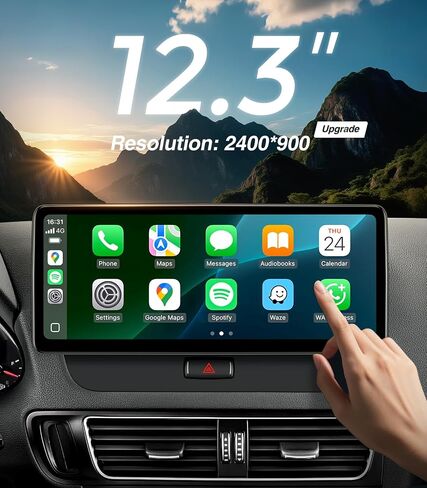 12.3 Inch CarPlay Screen for Audi Q5 SQ5 Radio (2009-2017) with Concert & Symphony (3GMMI) System | Wireless Carplay Android Auto & Mirror Link |4+64G|Android 13.0 in Saudi Arabia