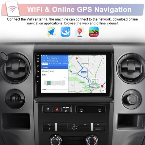 Radio Upgrade for Ford F150 2009 2010 2011 2012(Auto AC High end),Radio Replacement for F150 with 9-inch HD Touch Screen,2GB+64GB,Wireless CarPlay/Android Auto WiFi, SWC, FM, AM in Kuwait