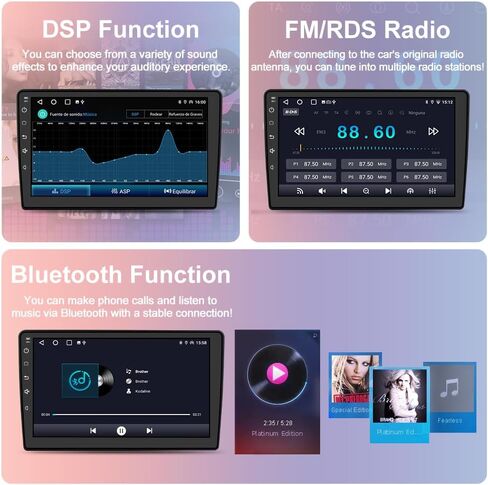 Radio Upgrade for Ford F150 2009 2010 2011 2012(Auto AC High end),Radio Replacement for F150 with 9-inch HD Touch Screen,2GB+64GB,Wireless CarPlay/Android Auto WiFi, SWC, FM, AM in Kuwait