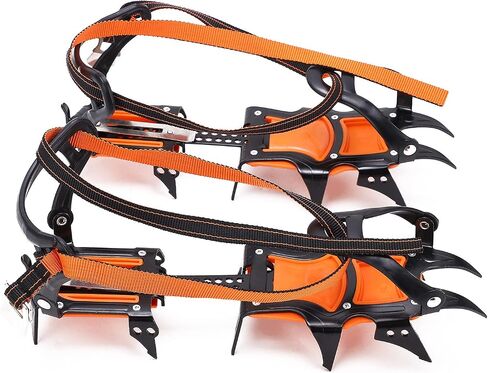 Sonew Crampons Anti Slip 12 Teeth with Strong Grip, High Strength Steel, Ice Cleats for Snow Day and Desert, Compatible with Outdoor Sports Shoes, Hiking Shoes, Mountain Boots in Saudi Arabia