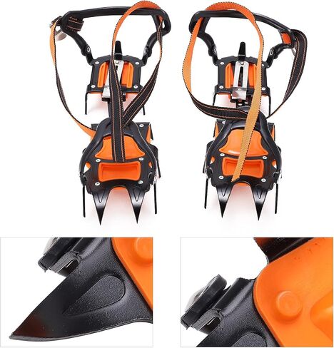 Sonew Crampons Anti Slip 12 Teeth with Strong Grip, High Strength Steel, Ice Cleats for Snow Day and Desert, Compatible with Outdoor Sports Shoes, Hiking Shoes, Mountain Boots in Saudi Arabia