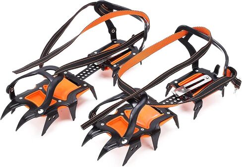 Sonew Crampons Anti Slip 12 Teeth with Strong Grip, High Strength Steel, Ice Cleats for Snow Day and Desert, Compatible with Outdoor Sports Shoes, Hiking Shoes, Mountain Boots in Saudi Arabia