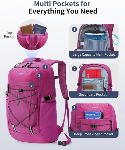 ECOHUB Hiking Backpack 30L Travel Backpack Lightweight Casual Daypack Water Resistant Camping Bag Outdoor Sports Back pack for Men Women in Saudi Arabia