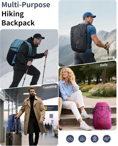ECOHUB Hiking Backpack 30L Travel Backpack Lightweight Casual Daypack Water Resistant Camping Bag Outdoor Sports Back pack for Men Women in Saudi Arabia