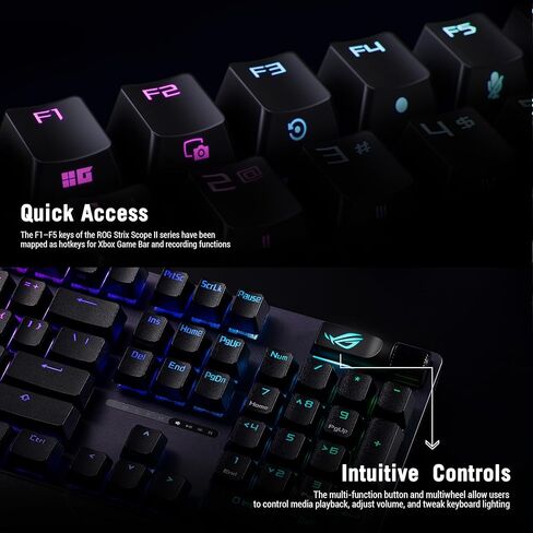 ROG Strix Scope II × 100 ٪ لوحة مفاتيح ألعاب ، ومفاتيح ميكانيكية للثلوج NX V2 القابلة للتبديل مسبقًا ، وأجهزة التحكم متعددة الوظائف ، وكبسولات Doubleshot PBT ، ورغوة رطبة السيليكون ، وراحة معصم in Saudi Arabia