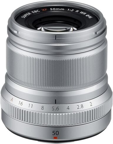 حزمة Fujifilm XF 50mm F/2 R WR (فضية) مع علبة العدسة + بطاقة ذاكرة 32 جيجابايت + 3PC MC Pro Filter Kit UV/CPL/F 46 + CAP Keeper + More in Saudi Arabia