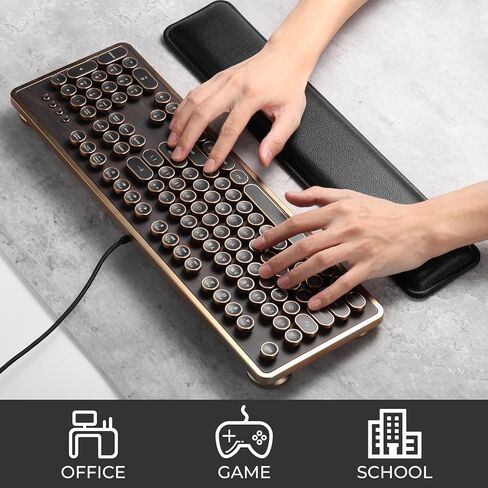 راحة معصم لوحة المفاتيح المريحة - PU Leather Cushioned Cushioned للكتابة والألعاب ، وتصميم مريح محيط لتخفيف آلام الرسغ (أسود) in Kuwait