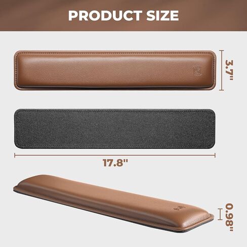 راحة معصم لوحة المفاتيح المريحة - PU Leather Cushioned Cushioned للكتابة والألعاب ، وتصميم مريح محيط لتخفيف آلام الرسغ (أسود) in Saudi Arabia