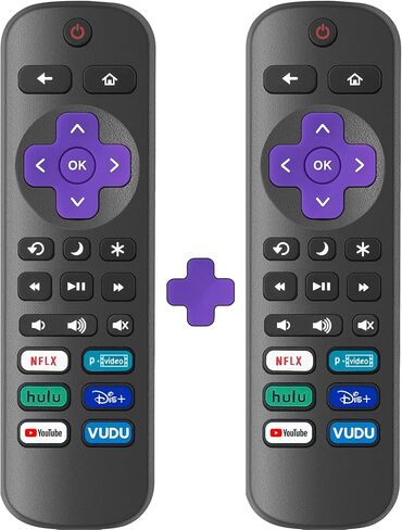 2 حزمة استبدال التحكم عن بُعد فقط لتلفزيون Roku ، المتوافق مع TCL Roku/Hisense Roku/Onn Roku Series Series Series (وليس لعصا Roku أو Box أو Speaker) in Kuwait